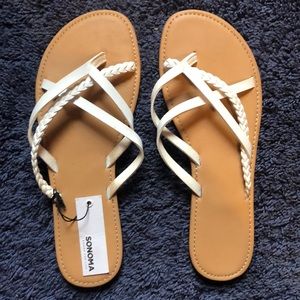 New White Slip on Sandals - Size 9/10